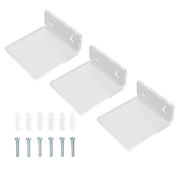 Zerodis 3PCS Clear Acrylic Display Rack Wall-Mounted Floating Shelf For Home Household