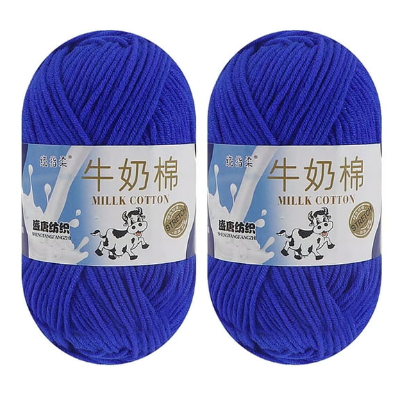 Knitting Yarn Skeins 5 Ply Cotton Yarn 50g, Soft Crochet and Knitting Wool for Sweaters, Scarves, Hats, and DIY Crafts – 2 Pack Royal Blue