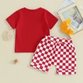 thumbnail image 6 of Douhoow Baby Boy Girl Summer Checkered Outfits Short Sleeve T-Shirts Plaid Shorts 2Pcs Set, 6 of 9