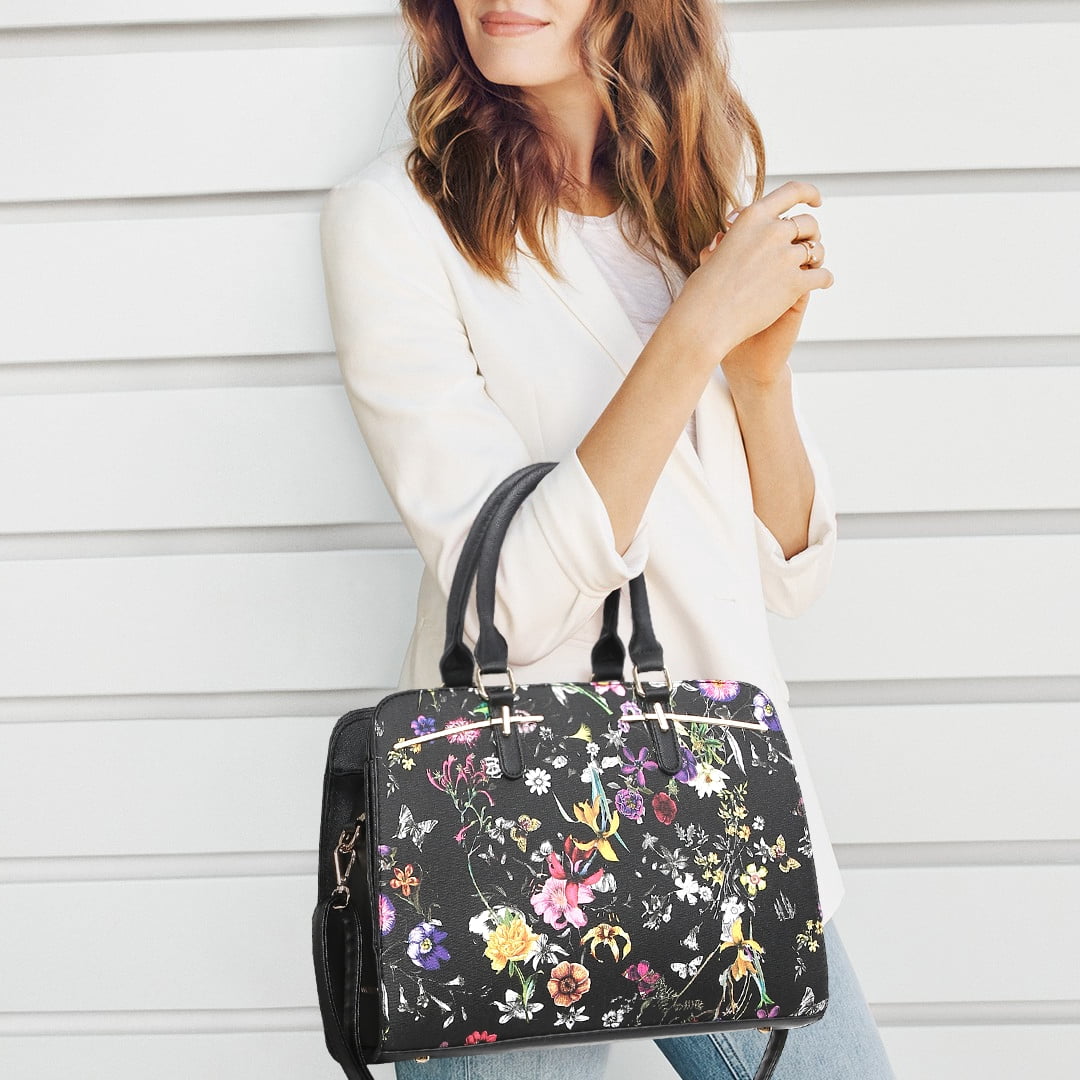 Dasein Women Satchel Handbags Shoulder Purses Totes Top Handle Work Bags with 3 Compartments
