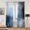thumbnail image 2 of Blue Grey Kitchen Curtains 84 Inch Length, Modern Oil Painted Art Abstract Geometric Grommet Top Bedroom Living Room Curtains, Light Filtering Cafe Curtain Drapes 2 Panels Set 84''x84'', 2 of 9