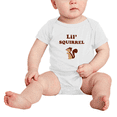 thumbnail image 2 of Cute Baby Jumpsuit Lil' Squirrel Animal Funny Boy & Gril Bodysuit (White, 0-3 Months, 2 of 5