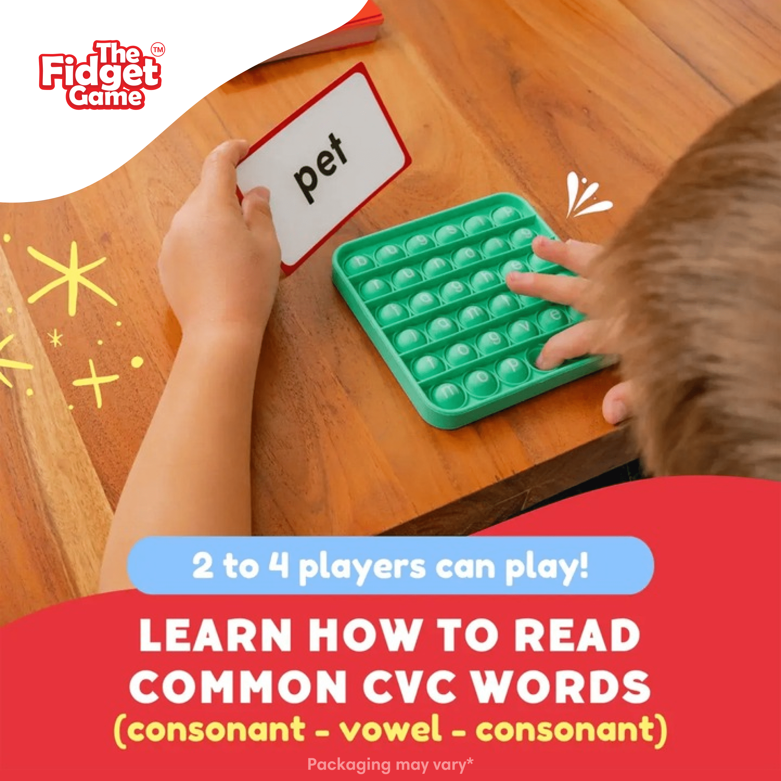 The Fidget Game Kids Sight Phonics CVC Multisensory Game for Preschoolers