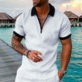 thumbnail image 2 of Sngxgn Shirts for Men - Short Sleeve Casual Polo Shirt(White,XXXL), 2 of 5