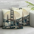 thumbnail image 3 of Orinice  18x18 Inch Cushion Case Decor Gate Bridge, American Landmark Golden Gate Bridge Farmhouse Throw Pillow Cover Home Pillowcase Decorations for Sofa Couch Office Car White, 3 of 5