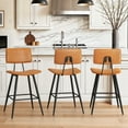thumbnail image 6 of Dycanpo 24.5" Counter Height Bar Stools Set of 4, Faux Leather Upholstered Barstools, Brown, 6 of 11