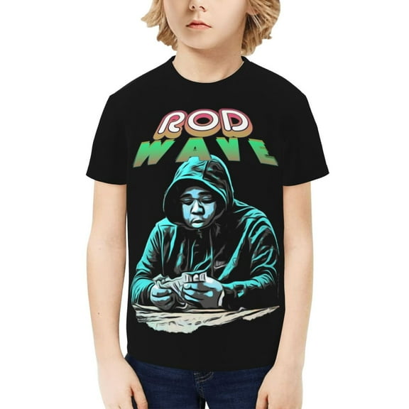 Rod Wave Kids T-Shirt 3D Printed Graphic T-Shirts Boys and Girls Short Sleeve Shirts for Youth Kids X-Small