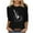 Black, variant on SHE IS My Orders Placed Plus Shirts for Women Trendy Plus Size Tops for Women 4x-5x 3/4 Length Sleeve Womens Tops Cotton Polyester Crop Tops for Women Sexy Casual Elegant