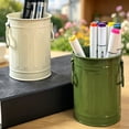 thumbnail image 5 of Cute Metal Pencil Cup with Handles, 3.6x4.5inch Desk Organizer Pen Holder, Multifunctional Storage Bin for Markers Stationery, Metal Bucket for Office Home Decor, Colorful Pen Container, 5 of 5
