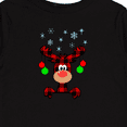 thumbnail image 4 of Inktastic Cute Flannel Reindeer with Christmas Bulbs and Snowflakes Boys or Girls Long Sleeve Toddler T-Shirt, 4 of 5