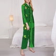 thumbnail image 3 of Fuzoiu St Patrick's day Print Women's Long-Sleeved Pajama,Lounge Button Down Nightwear,Womens Notch Collar Pajama Set-XX-Large, 3 of 7