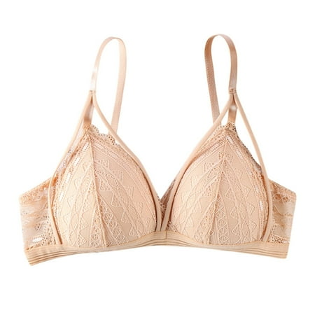GZWYHT Push Up Bra Clearance Bras for Women Women Floral Lace Print Push Up Solid Vest Top Bra Lady Casual Sleepwear Underwear Ladies Bra Tshirt Bras Lace Bralette No Underwire Bras Khaki One Size