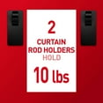 Command Matte Black Curtain Rod Hooks, 2 Hooks, 4 Adhesive Strips