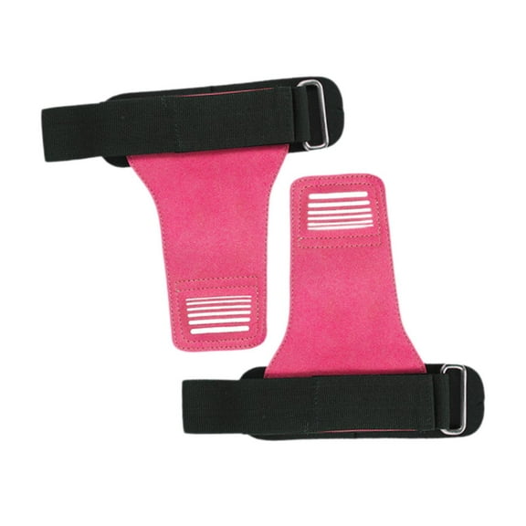 Vsenkes Weightlifting Wrist Straps Padded Hand Grips for Shrugs Deadlift Gym Workout Rose Red