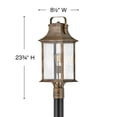 thumbnail image 2 of 1 Light Medium Outdoor Post Mount Lantern In Traditional Style 8.5 Inches Wide By 23.75 Inches High-Burnished Bronze Finish Hinkley Lighting 2391Bu, 2 of 2