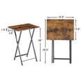 thumbnail image 7 of VECELO Folding TV Tray, Portable Dinner/Snack Table with Cup Holder, Set of 2, Brown, 7 of 7