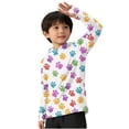 thumbnail image 3 of Asxite Toddler Tops Print Long Sleeve Hooded Sun Protection Top With Distressed Cuff for 5-15 Y, 3 of 5