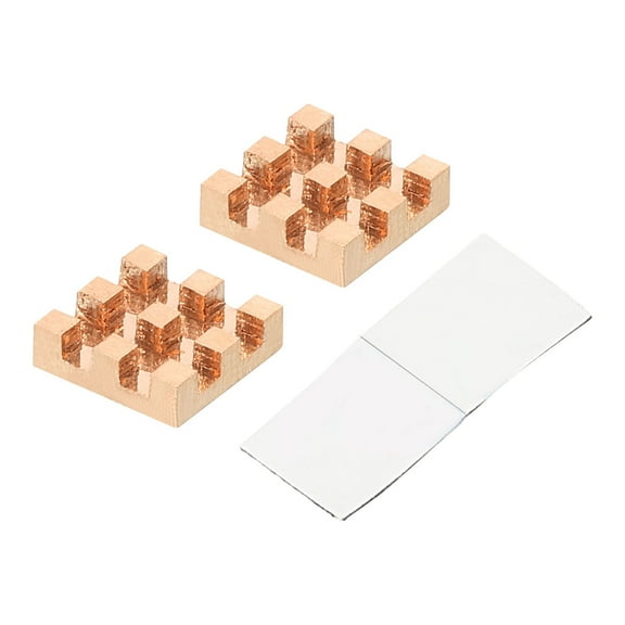 Uxcell Copper Heatsink 10x10x3mm with Self Adhesive for IC Chipset Cooler 5pcs