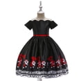 thumbnail image 3 of Vestido infantil Ropa navideña Mono estampado para niña Vestido de princesa, 3 of 6