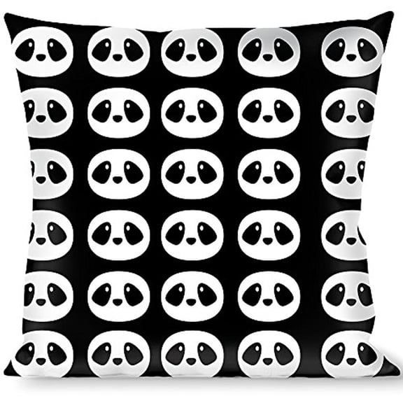 Buckle-Down Throw Pillow - Panda Face Black White
