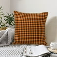 thumbnail image 6 of Xecao Black And Orange Houndstooth Print Soft Velvet Decorative Throw Pillow Covers, Square Cushion Cases for Bed, Sofa, Living Room, Car, and Indoor Outdoor Use-18"x18", 6 of 8