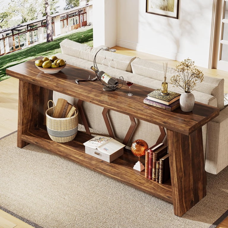 Tribesigns 70.86-Inch Long Sofa Table, 2-Tier Narrow Console Table