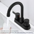 thumbnail image 6 of IVV Modern 3 Hole Matte Black Bathroom Faucets,4 Inch 2 Handles Centerset Bathroom Sink Faucet, 360 Degree Swivel Spout Bathroom Sink Faucet,Sink Faucets for RVs Bathroom Vanity, 6 of 7
