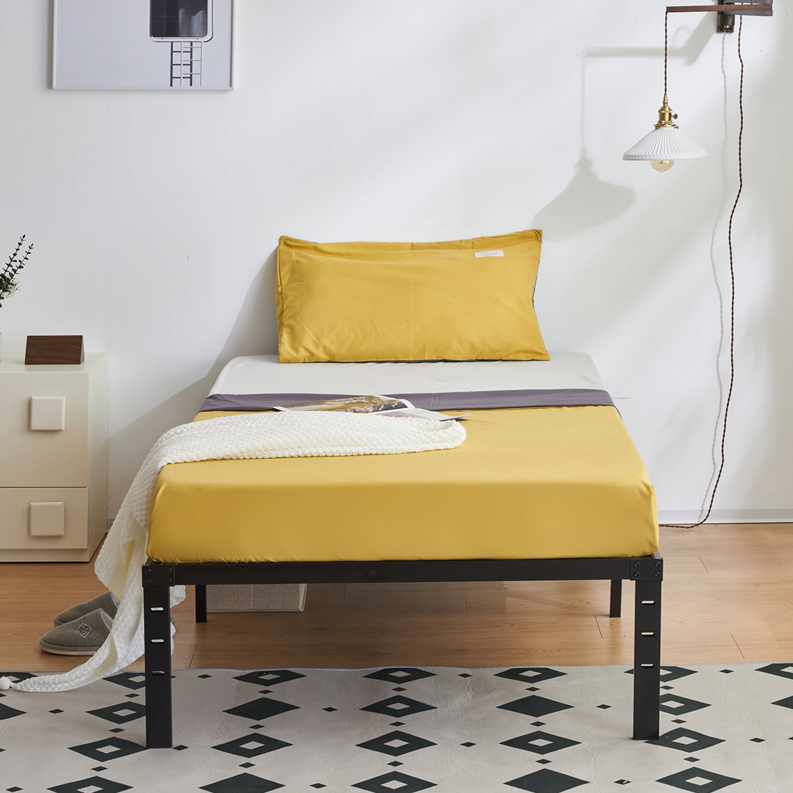 Sesslife Twin XL Bed Frame, Twin XL Size Metal Platform Bed Frame with