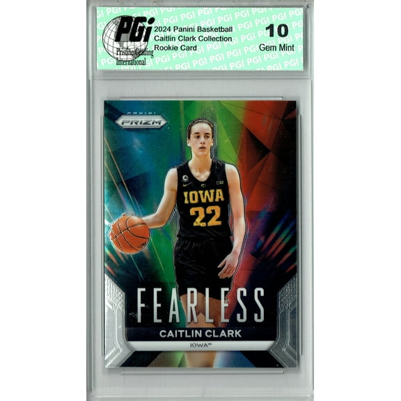 2024 Panini Caitlin Clark Collection #F2 Fearless Rainbow Prizm Rookie Card PGI 10