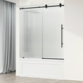 thumbnail image 2 of VIGO Elan E-Class 56 to 60 in. W x 66 in. H Sliding Frameless Tub Door in Matte Black with 3/8 in. (10mm) Fluted Glass, 2 of 14