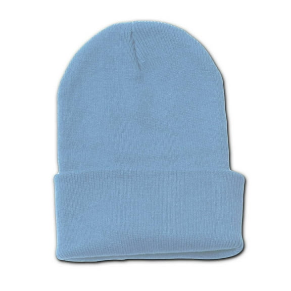 Blank Long Cuff Beanie - Sky Blue