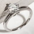 thumbnail image 2 of Oryn Jewelry 1.9 Ct Round Brilliant Cut Moissanite Ring – 14K White Gold Plated Band – Daily Wear Solo Moissanite Jewelry – Women's Engagement Ring, 2 of 6
