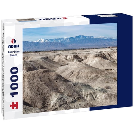 Noah Jigsaw Puzzle USA, Nevada, Clark County, Tule Fossil Beds National Monument: White gypsum hills at the urban fringe along the Las Vegas Wash with Mt. Charleston in the distance 1000 pieces