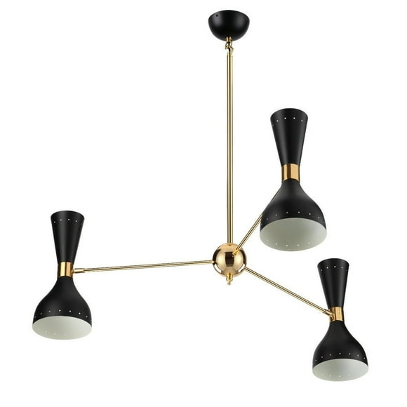Mid Century Stilnovo Hourglass Chandelier - 3 Arm
