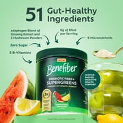 Benefiber Prebiotic Glp-1 Friendly Fiber + Supergreens Dietary Supplement Powder, Watermelon Lemonade Flavor, 8.8 oz (250g), 25 Day Supply