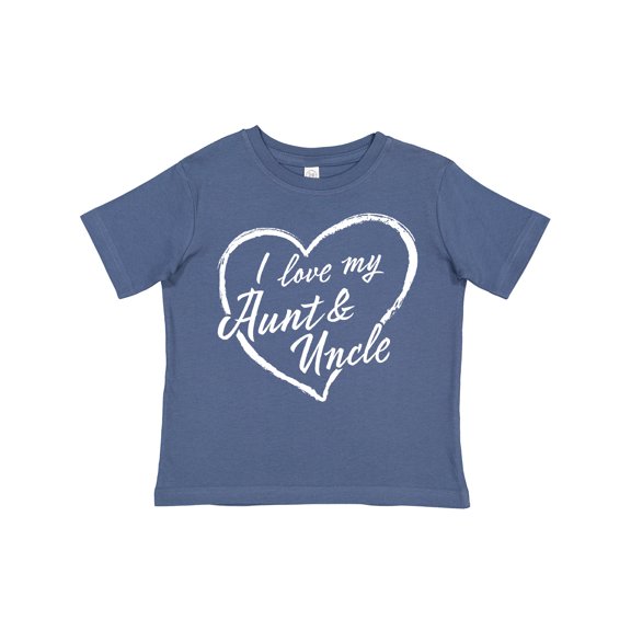 Inktastic I Love My Aunt and Uncle in White Chalk Heart Boys or Girls Toddler T-Shirt