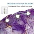 thumbnail image 6 of Purple Gold Marble Texture Shower Curtain Sets, Abstract Modern Fabric Shower Curtain for Bathroom, 3D Printing Durable Waterproof Washable Bath Curtain with Hooks, 48X70in, 6 of 6