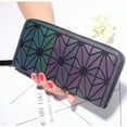 thumbnail image 6 of Geometric Luminous Lattice Long Zipper Clutch Bag, 6 of 8