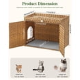 thumbnail image 5 of Cat Litter Box Enclosure Furniture, Handwoven Rattan Hidden Litter Box with Mat, Large Space Cat House with 2 S-Shaped Hooks 30.3 x 18.3 x 24.4 Inches, Indoor for Living Room Apartment Natural., 5 of 7