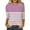 Pink, variant on WREESH Womens Fashion T-Shirts Striped Printed T-Shirt Mid-Length 3/4 Sleeves Blouse Round Neck Casual Tops Pullover Coffee