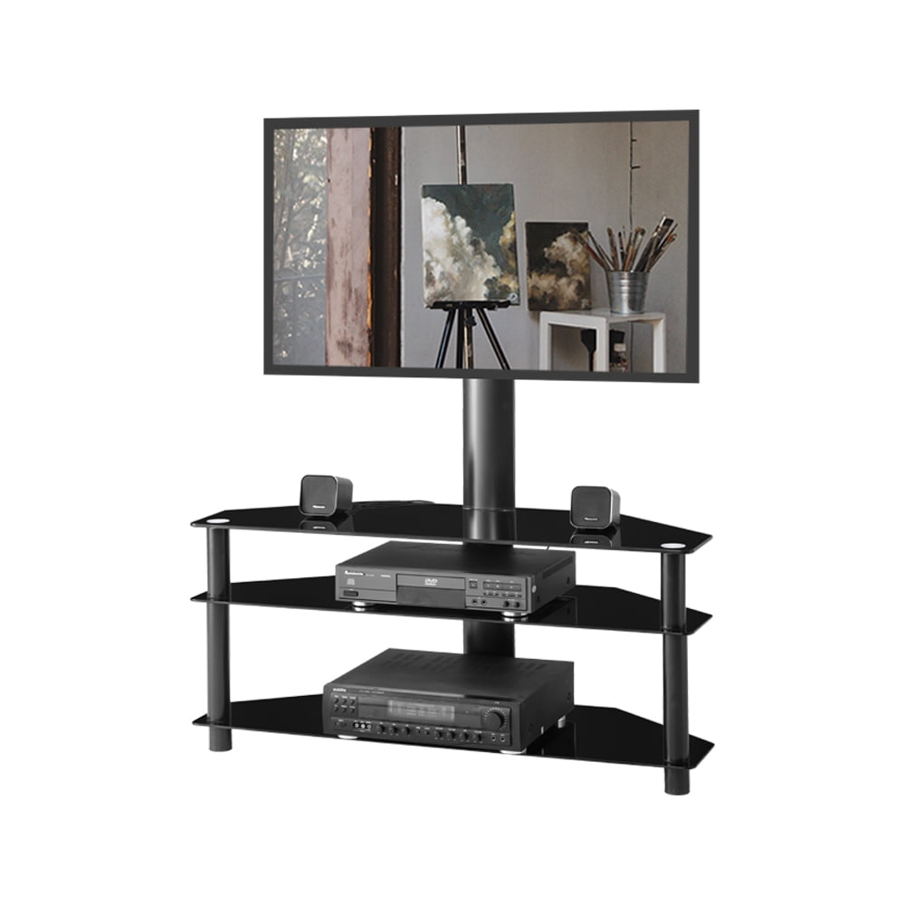 Corner TV Stand, Height Adjustable Universal Swivel TV Stand Base w/ 3