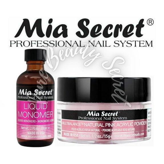 Mia Secret Liquid Monomer 2 oz and Natural Pink Powder 0.5 oz