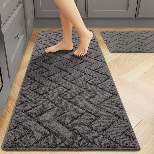 Kitchen Rugs and Mats Sets Pieces Super Absorbent Polypropylene Rug Soft Comfort Floor Mat Machine Washable for Kitchen Hallway Office Sink Laundry( x .+ x )