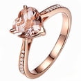 thumbnail image 1 of Anillos de joyería de corazón Anillos de bodas de cristal de moda para mujeres - Talla 7 (oro rosa), 1 of 5