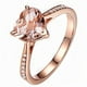 thumbnail image 1 of Anillos de joyería de corazón Anillos de bodas de cristal de moda para mujeres - Talla 7 (oro rosa), 1 of 5