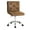 Dark Brown, variant on VECELO Armless Office Desk Chair, Silent Wheels, Height Adjustable PU Leather 360 Swivel Task Chairs, White