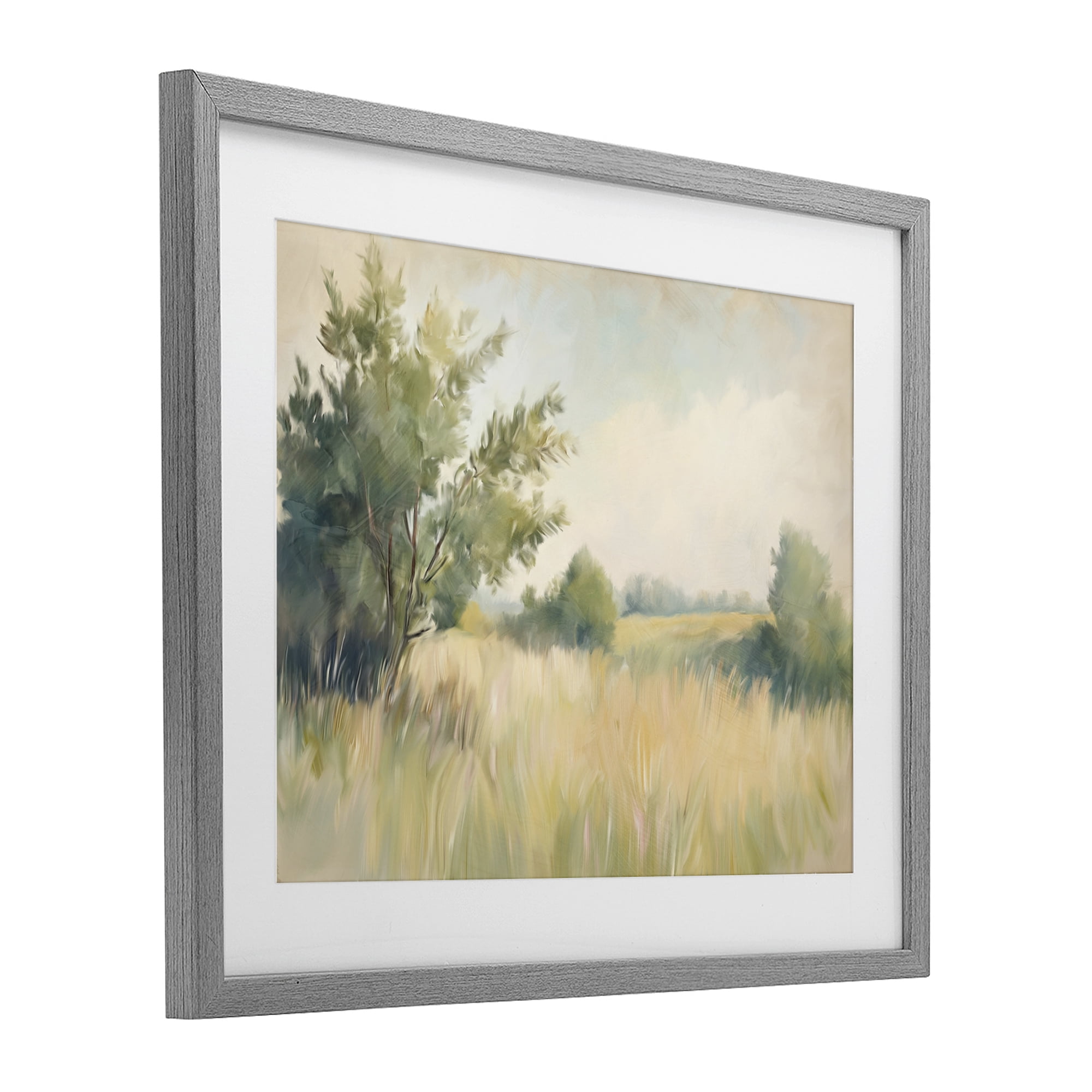 Stupell Industries Summer Green Meadow Gray Framed Print Under Glass, design by Kim Allen