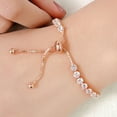thumbnail image 6 of Krdevn Gold Plated Adjustable Slider Tennis Bracelet Round CZ Inlaid Box Chain Pull Clasp Stackable Wedding Party Women Wrist Jewelry, 6 of 7