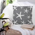 thumbnail image 3 of Pillow Covers 18x18 Set of 2, Black Starfish Coastal Square Throw Pillow Covers for Couch/Sofa/Living Room, Summer Beach Nautical Sea Ocean Decorative Soft Pillowcases for Couch Throw Pillows, 3 of 7