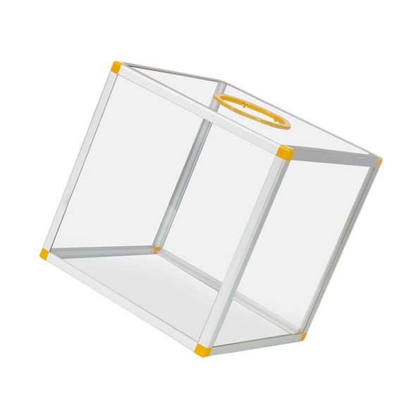 jinwen Clear Lucky Draw Box Comment Box Lottery Box for Business Fundraising Voting 35x35x35cm Six sides clear